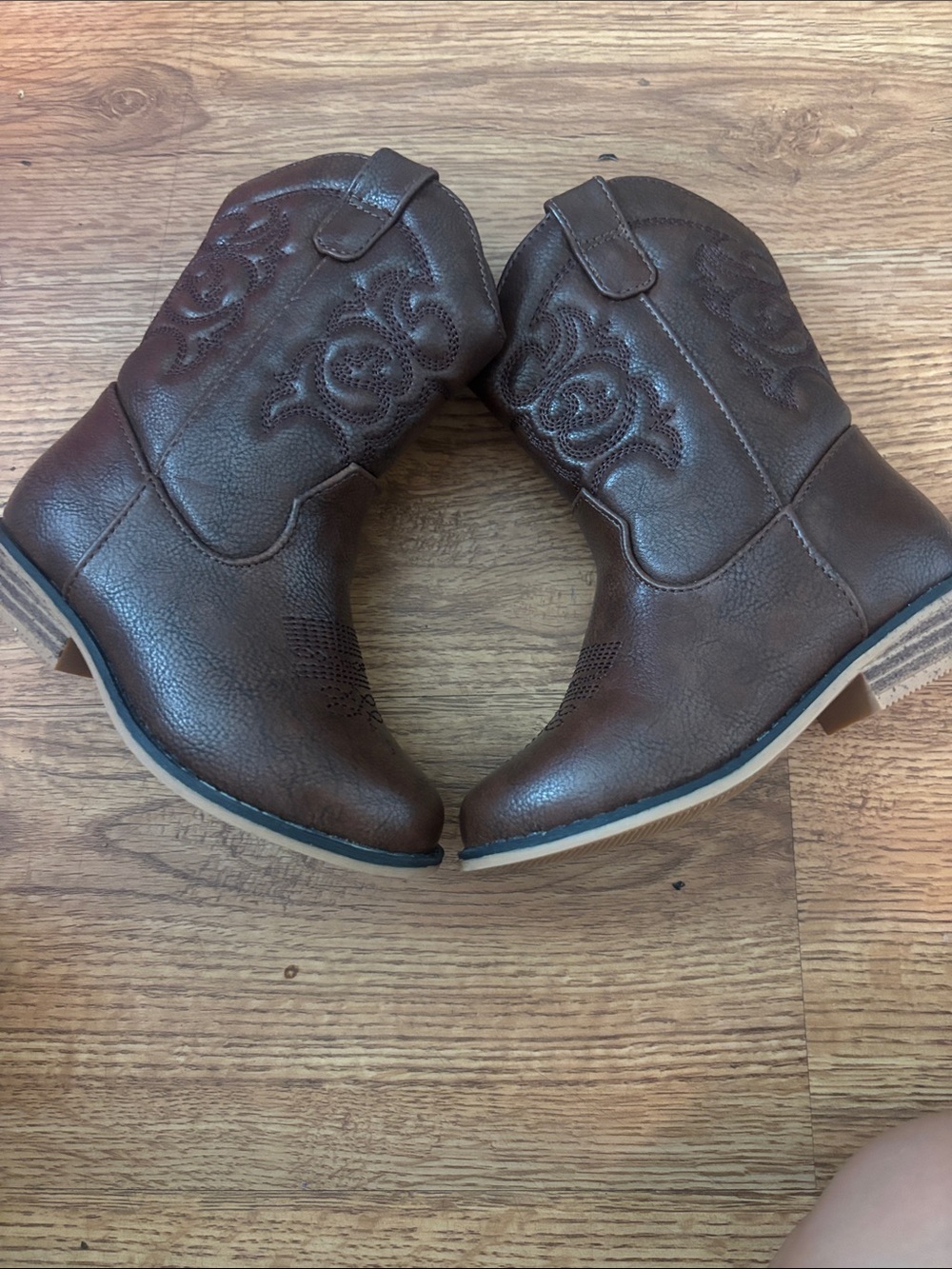 Cat & Jack Brown Embroidered Kids Cowboy Boots
